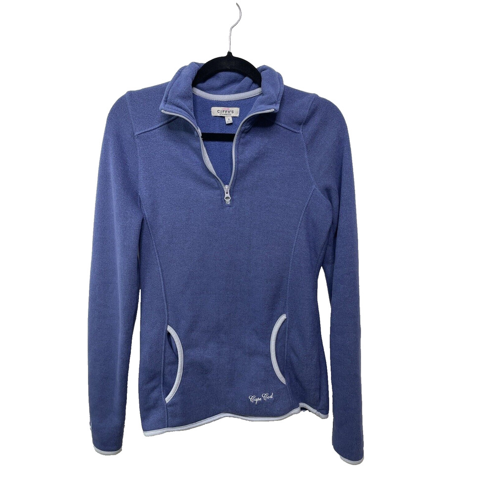 Cuffy's Cape Cod Ladies Blue Preppy 1/4 Zip Sweater Pullover‎ Women's Small